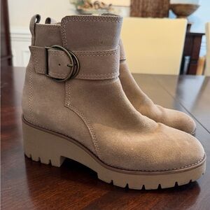 Blondo Taupe Suede Ankle Booties